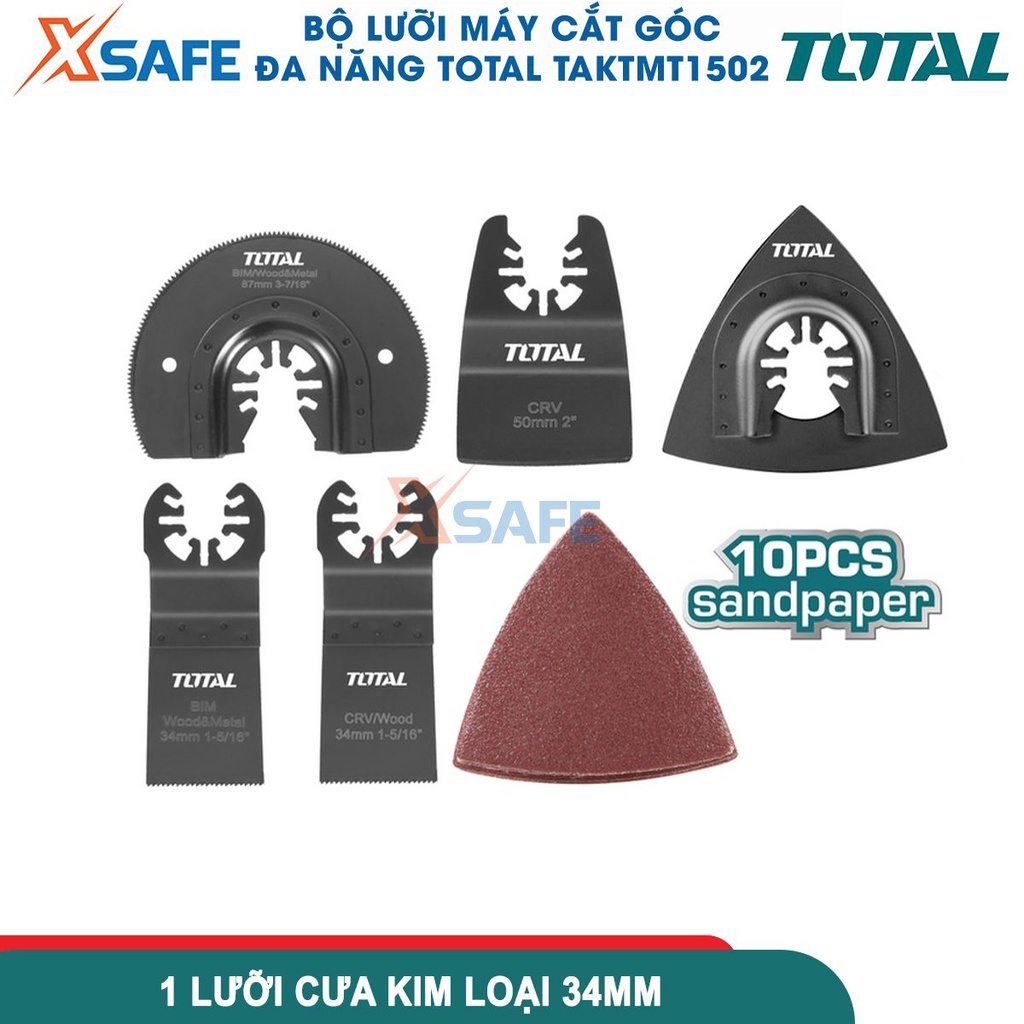 Bộ lưỡi cắt máy cắt rung TOTAL TAKTMT1502 gồm lưỡi cắt và đế nhám, sử dụng cho máy cắt rung TOTAL TS3006 - chính hãng