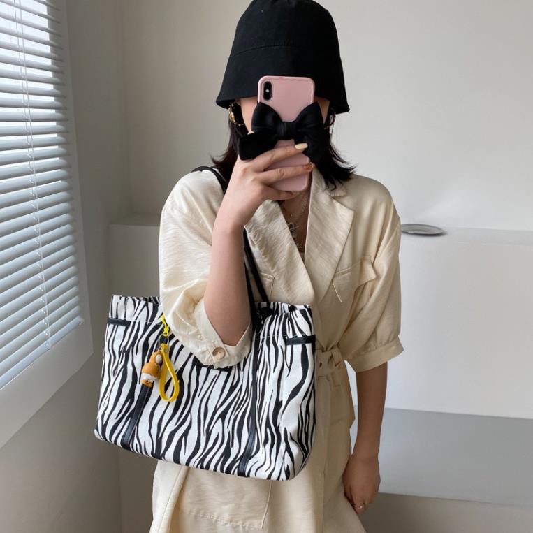 Túi đeo vai vải cỡ lớn, túi phối họa tiết thời trang - SHEN STORE T0692