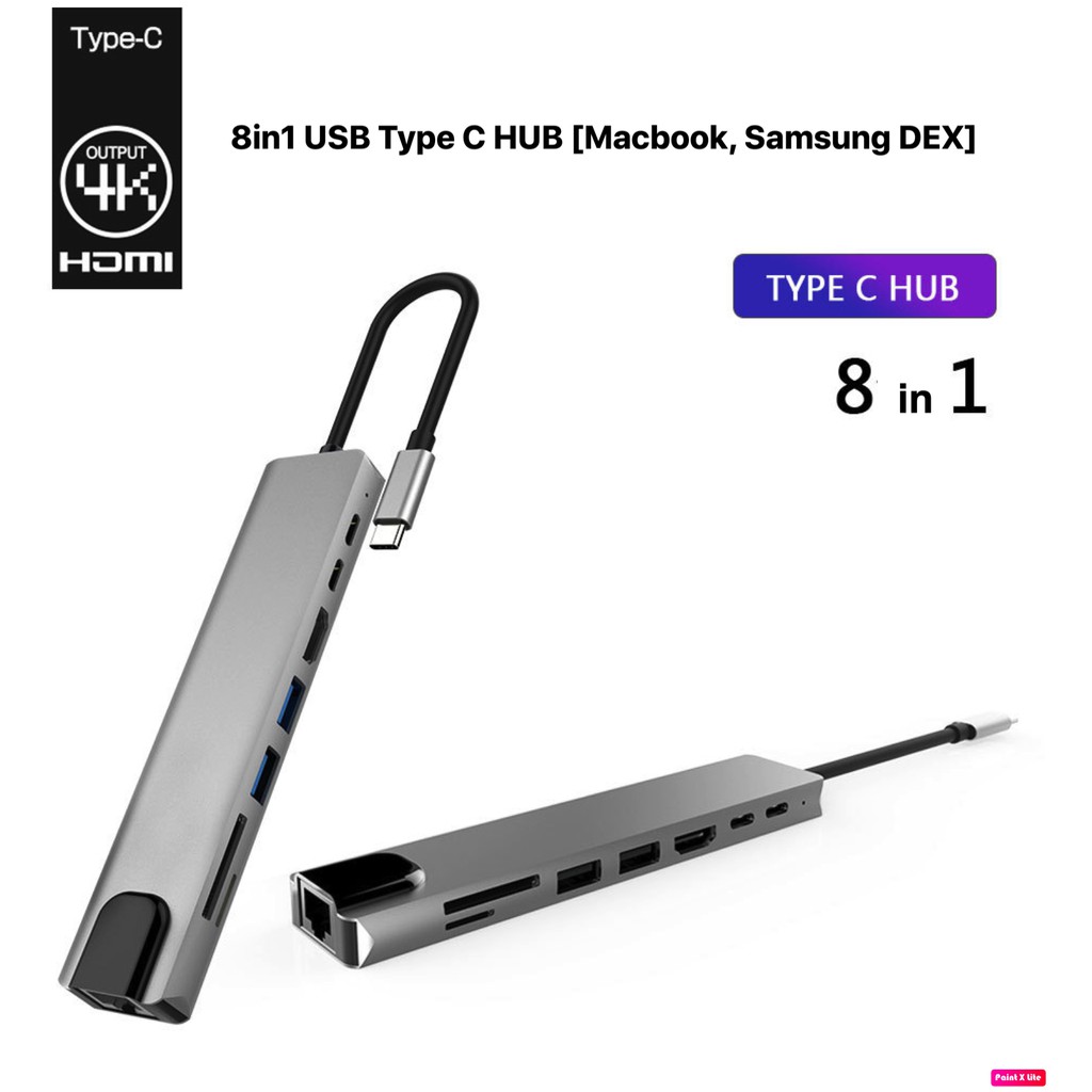 USB Type C - HUB mở rộng 5in1 3in1 8in1 9in1 HDMI, USB A, VGA, PD cho Laptop, Macbook, Samsung DEX