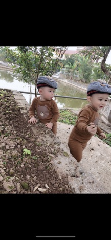 Bộ nỉ gấu line cho bé
