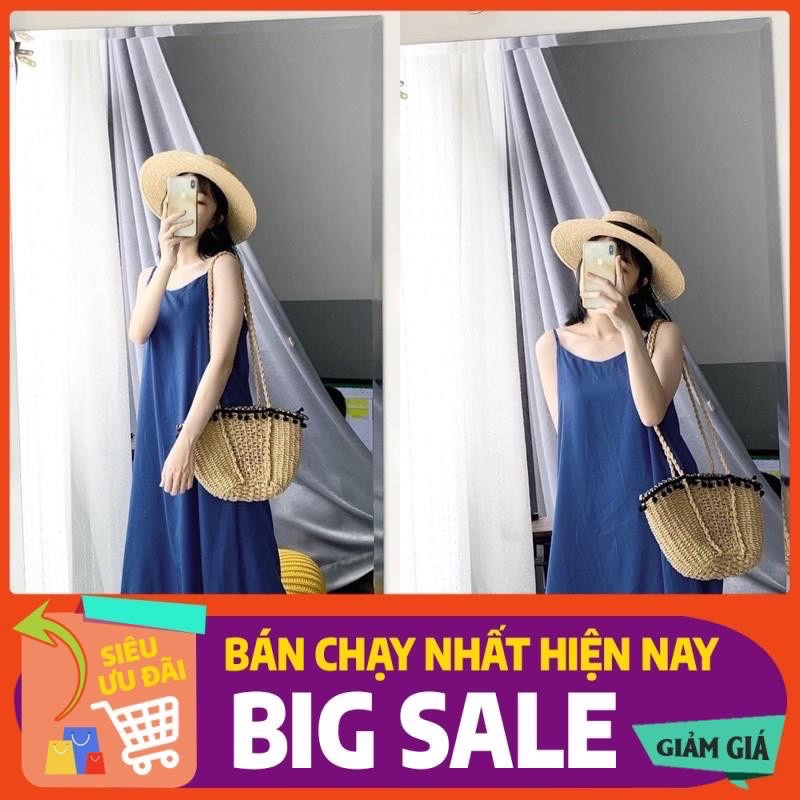 [Yến Trần] Đầm - Váy Đũi 2 Dây - Váy Maxi Đũi Trơn Nhiều Màu, Đủ Size đến 75kg