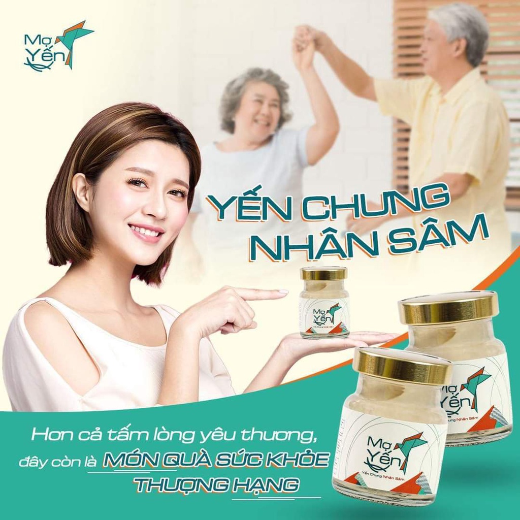 Yến tươi chưng sẳn - Combo 10 hũ yến chưng nhân sâm món quà cho sức khỏe chứa 12gram yến