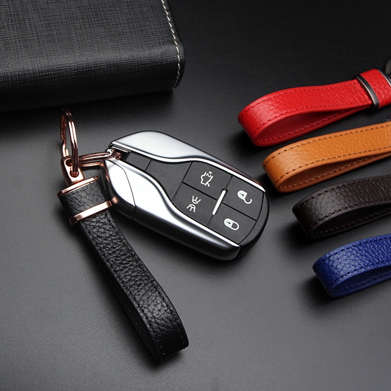Móc Chìa Khóa Xe Hơi Bằng Da Thật Thiết Kế Đơn Giản Sáng Tạo Cho Cặp Đôi