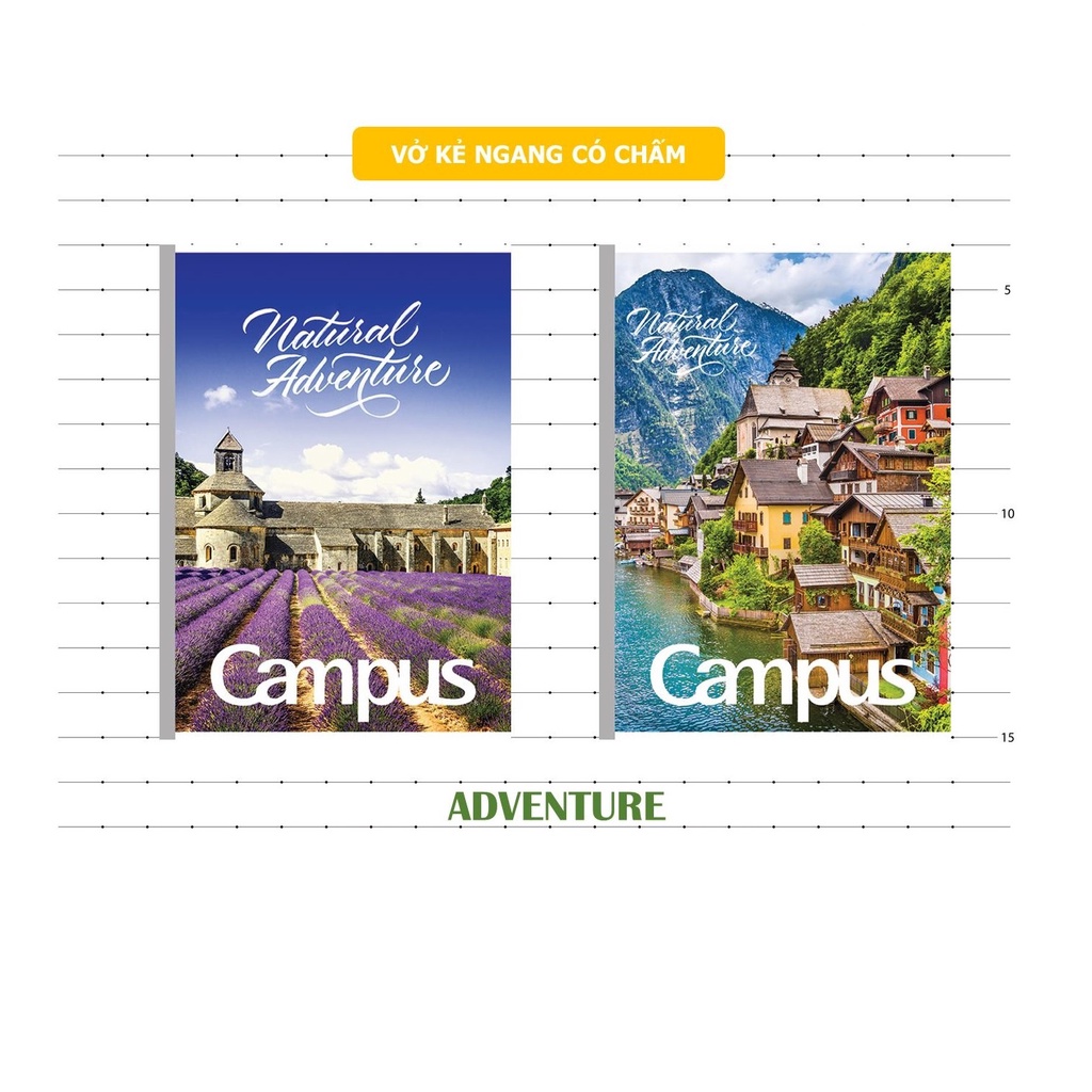 [GIAO HOẢ TỐC] Vở KN Campus có chấm Adventure 200 trang - Mua 5 tặng 1