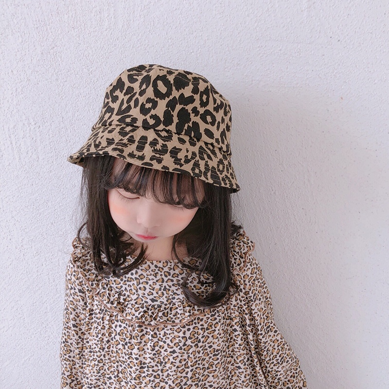 Mũ cotton chống nắng họa tiết da báo thời trang mùa hè cho bé