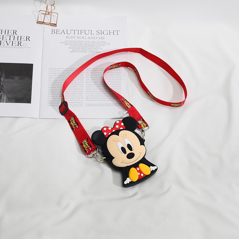 Túi Đeo Chéo Họa Tiết Chuột Mickey Minnie Đáng Yêu Cho Bé Gái