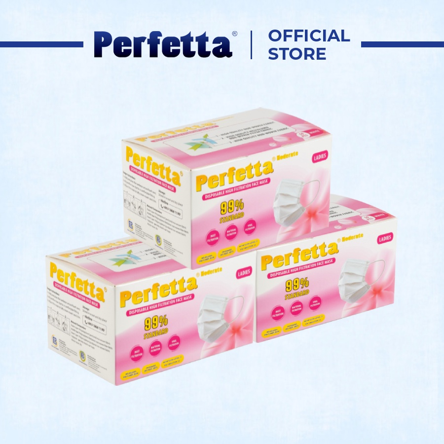 Combo 3 hộp khẩu trang Perfetta Ladies 3 lớp (50 cái/hộp)