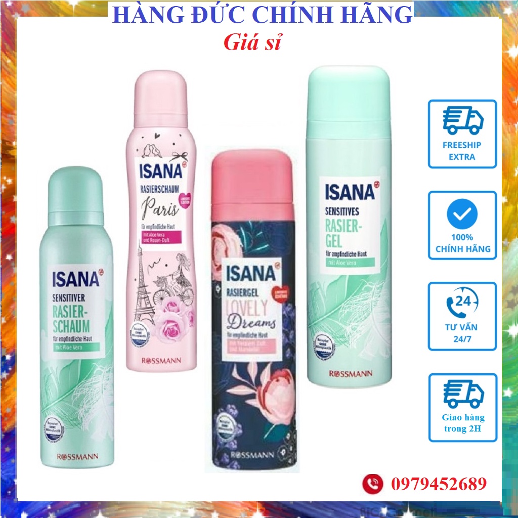 [Nhập Khẩu 100%] Gel/Bọt cạo lông Isana Đức