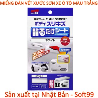 Miếng dán vết xước sơn xe ô tô màu Trắng Car body Repair Patch White (BP-75) Soft99 Japan