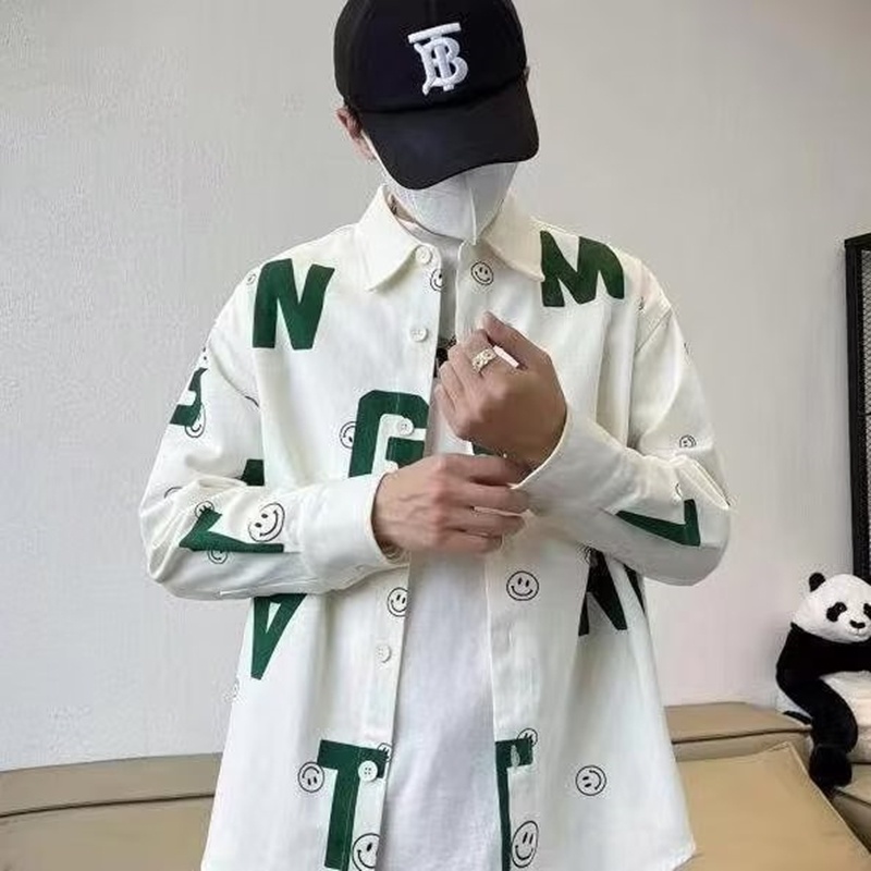 Áo Sơ Mi Dài Tay Dáng Rộng In Chữ Đơn Giản Thời Trang Mùa Xuân Thu Nhật Bản Dành Cho
