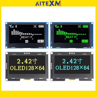Mô Đun Màn Hình OLED LCD 2.4 "2.42 inch 128x64 SSD1309 12864 7 Chấu SPI / IIC I2C Cho Arduino UNO R3 C51