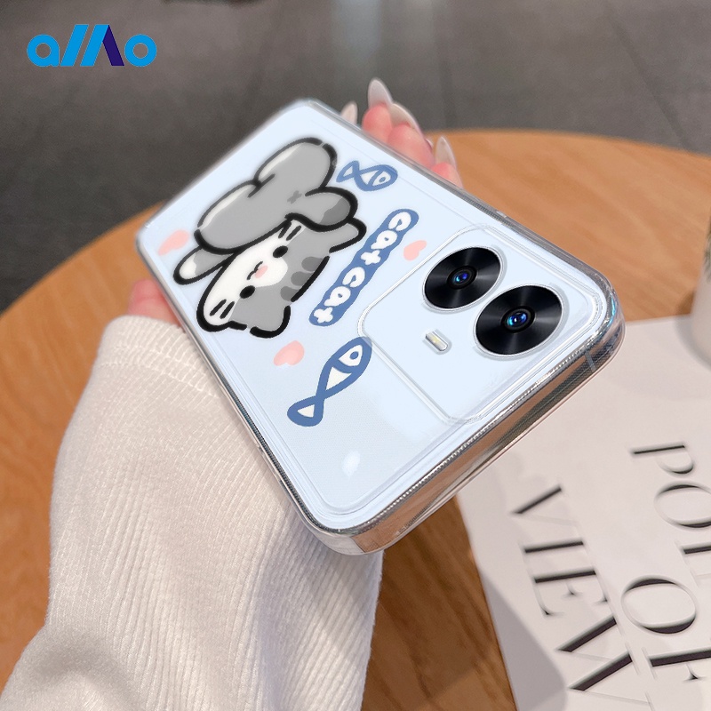 Ốp Điện Thoại Mềm Hình Mèo Hoạt Hình Cho Realme 11 Pro + Realme 11 Pro + 10t 10 Pro + 9i Realme C55 C35 C30s C33 2023 C30 C31 Ultra