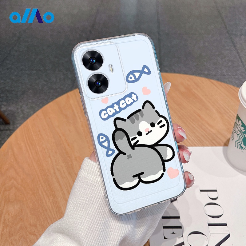 Ốp Điện Thoại Mềm Hình Mèo Hoạt Hình Cho Realme 11 Pro + Realme 11 Pro + 10t 10 Pro + 9i Realme C55 C35 C30s C33 2023 C30 C31 Ultra