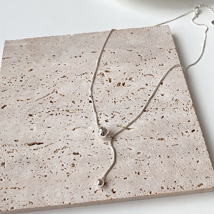 Dây Chuyền Mặt Quả Cầu Kim Loại Đơn Giản Độc Đáo Thời Trang Hàn Quốc Cho Nữ