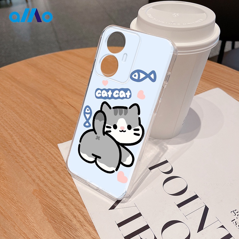 Ốp Điện Thoại Mềm Hình Mèo Hoạt Hình Cho Realme 11 Pro + Realme 11 Pro + 10t 10 Pro + 9i Realme C55 C35 C30s C33 2023 C30 C31 Ultra