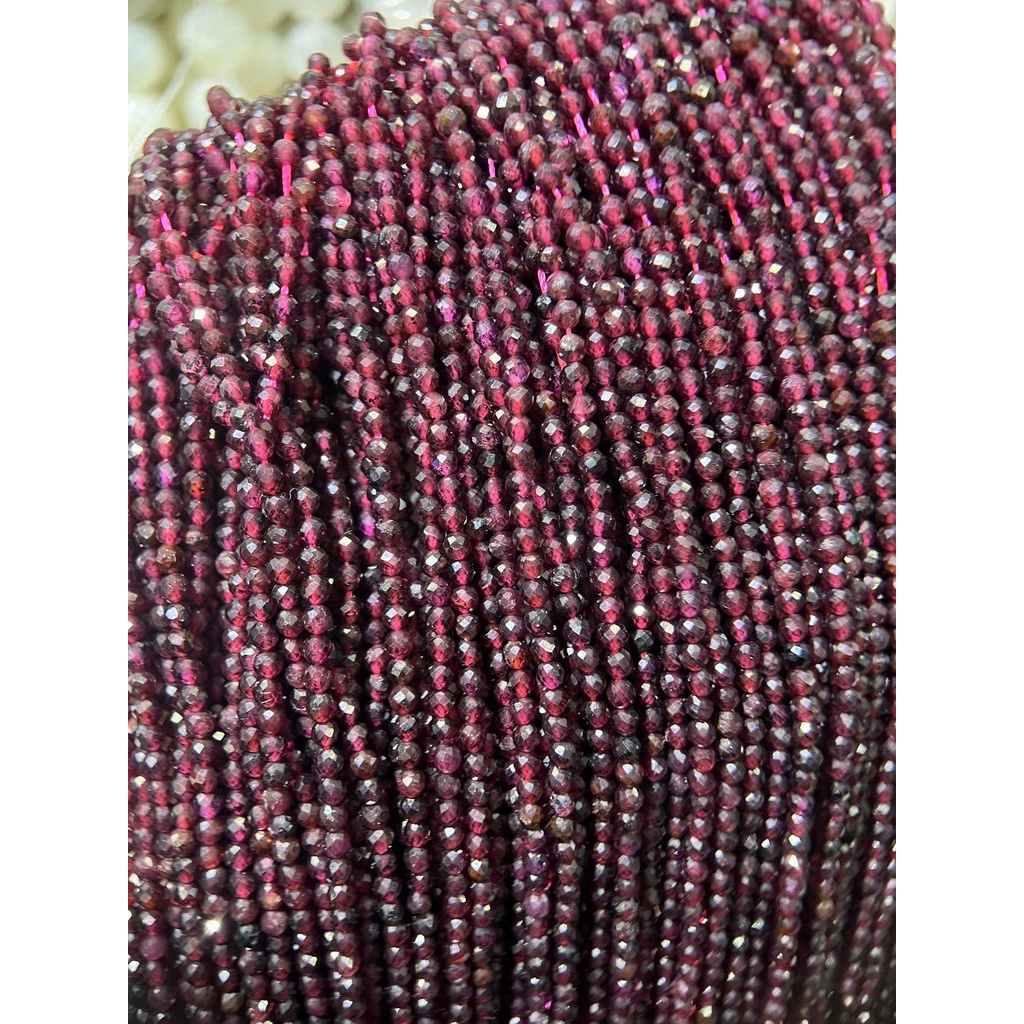 Chất Lượng Cao Garnet Tự Nhiên Mặt Cắt Đá Quý Đỏ Hạt Hạt Tinh Tế Cho Trang Sức Phụ Kiện Làm