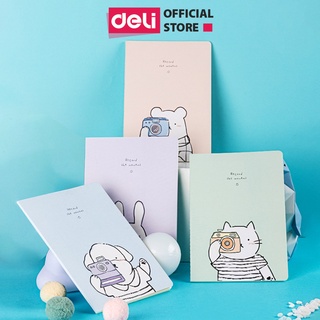 Sổ ghi chép khâu gáy B5 80 trang Deli kẻ ngang Bìa hologram hình thú cute dễ thương Phù hợp cho học sinh viết bài tập