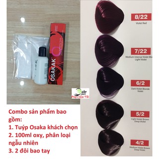 Màu nhuộm tóc osaka có kèm theo oxy trợ nhuộm và bao tay - bảng màu số 10 - chuyên sỉ phụ liệu tóc