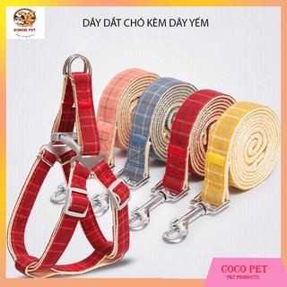 Dây Dắt Chó Mèo Kèm Yếm Đeo Kiểu Hàn Quốc ( Dành Cho Chó 1.5 - 20kg)