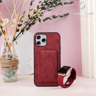 [COMBO 2 MÓN] ỐP LƯNG DA DENIOR ĐỰNG THẺ CHO IPHONE + DÂY SILICON TRƠN CHO APPLE WATCJ