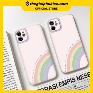 Ốp iphone - Ốp lưng iphone cạnh vuông Cầu vồng 5 màu dành cho ip 6 đến 14promax - ng114