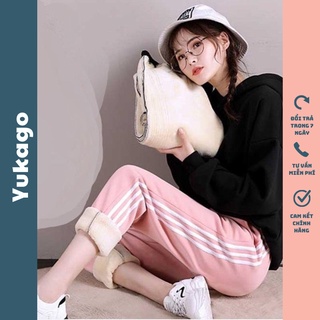 Quần jogger nữ lót lông cừu mềm mại ấm áp YUKAGO 225552225555
