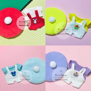{20cm} CÓ SẴN - Set yến áo mũ sticker, outfit doll, outfit cho doll