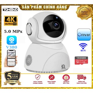 Camera Wifi - Camera v380 Full HD - 5.0 MPX Kèm thẻ nhớ chính hãng Bảo hành 3 năm