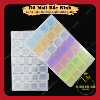 Khay Nhựa Tổ Ong 28 Ô Đựng Char, Phụ Kiện, Đá Nail Có Nắp Đậy Chắc Chắn