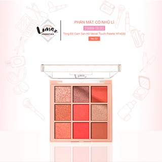 Phấn Mắt Có Nhũ Lì Tông Đỏ Cam San Hô Sivanna Velvet Touch Palette HF4030 No.02