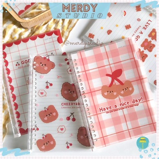 Sổ còng A5, B5 bìa hình gấu và cherry dễ thương ghi chép bài
