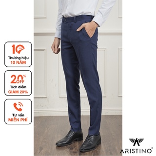 Quần âu nam ARISTINO phom Slim Fit ôm hiệu ứng kẻ vô cùng thời thượng và ấn tượng - ATR04009