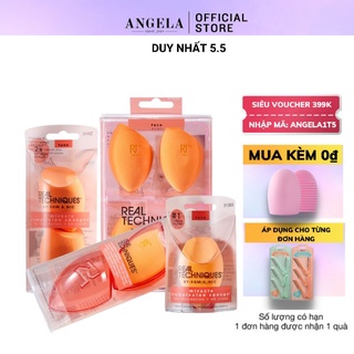 Mút tán kem nền angelashop mút trang điểm real technique mền mịn bông mút nở to khi nhúng nước