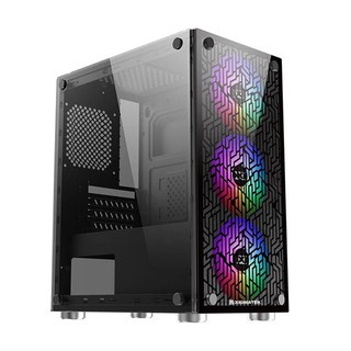 Vỏ case XIGMATEK NYX 3F (EN43057)-2 mặt kính cường lực ,3 fan led