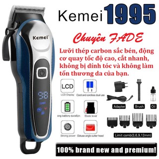 Tông Đơ Cắt Tóc Không Dây Chuyên Nghiệp Kemei KM-1995