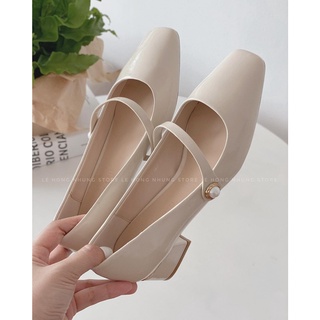 Giày Cao Gót - Giày Trụ SARRER Mary Quai Ngang Mũi Vuông 4p