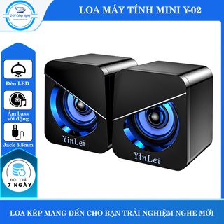 Loa máy tính mini Y-02 âm bass sâu lắng, có đèn LED RGB , dung lượng pin 2000mAh chống nước IPX6 - K1325