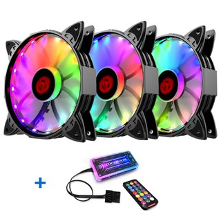 BỘ 3 Quạt Tản Nhiệt, Fan Case Coolmoon V1 LED RGB DIGITAL 16 TRIỆU MÀU, 366 HIỆU ỨNG - KÈM BỘ HUB VÀ REMOTE