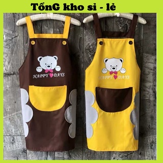 ⚡HÀNG CÓ SẴN⚡Tạp Dề Chống Thấm Nước In Hình Gấu Dễ Thương Có Thể Chùi Tay 88209 TỔNG KHO SỈ 88
