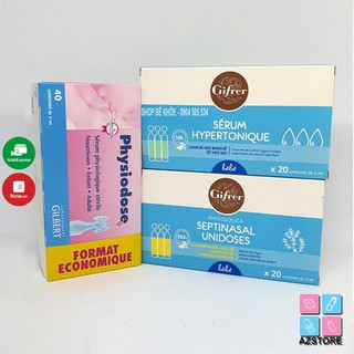 Nước muối sinh lý pháp Gifrer và Physiodose vệ sinh cho bé