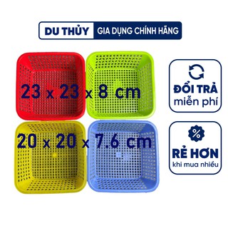 Rổ nhựa vuông nhiều màu 23x23x8cm, 20x20x7.6cm đựng đồ đa năng, nhựa pp loại 1 an toàn sức khỏe, thương hiệu Việt Thành