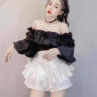 Áo bẹt vai nhúng bèo