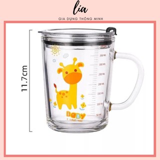 CỐC CHIA VẠCH-CỐC THUỶ TINH CÓ LẮP CHỊU NHIỆT CHIA VẠCH (TẶNG KÈM ỐNG HÚT) PHA SỮA CHO BÉ