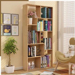 Kệ sách gỗ chữ u 5 tầng đứng, nhiều ngăn trang trí mẫu ks04