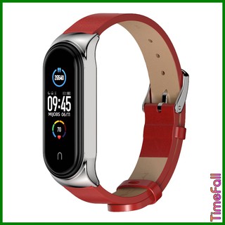Dây đeo Mi band 4, mi band 3 da PU viền vân TF, viền cong CS chính hãng Mijobs - dây đeo thay thế miband 4, miband 3