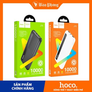 Pin dự phòng Hoco J75 10.000mAh 2 cổng USB màn hình LED Dành cho điện thoại iP Huawei Samsung Oppo Realme