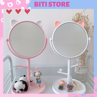 Gương Tai Mèo, Gương Để Bàn Trang Trí Dễ Thương BiTi Store GDB749
