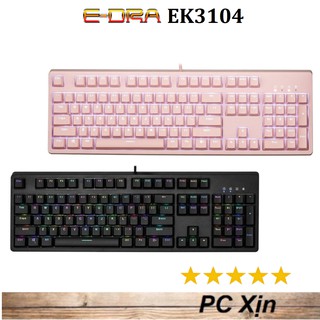 Bàn phím cơ E-DRA EK3104 RGB / Rainbow LED Black/ Pink / White