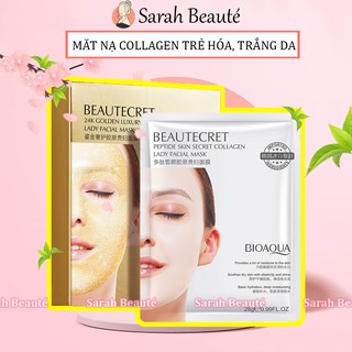 Mặt nạ collagen thạch thủy tinh Bioaqua trắng da, căng bóng, mịn màng mask nội địa - Sarah Beaute MP15