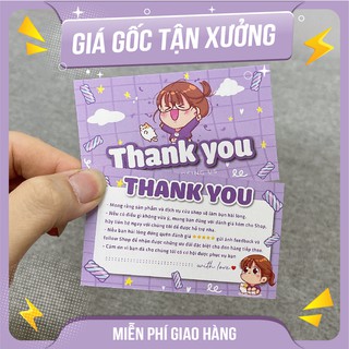 Name Card cám ơn màu tím, Phiếu cám ơn khách hàng giá rẻ - MS: 011